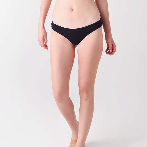 NWT Eberjey Women’s Pique Coco Bikini Bottoms in Black in size Small - Picture 1 of 9
